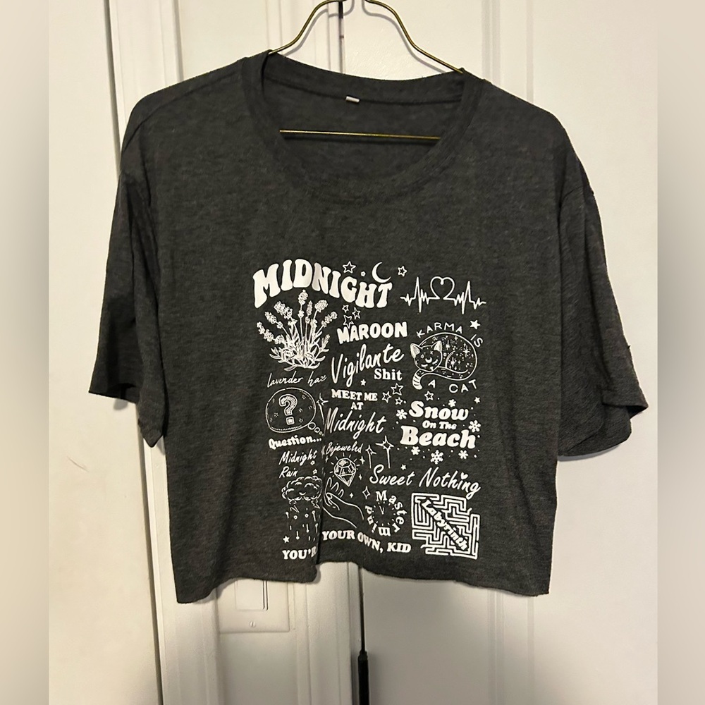 SOLD- Facebook Taylor Swift Midnights Crop Top - Picture 1 of 3